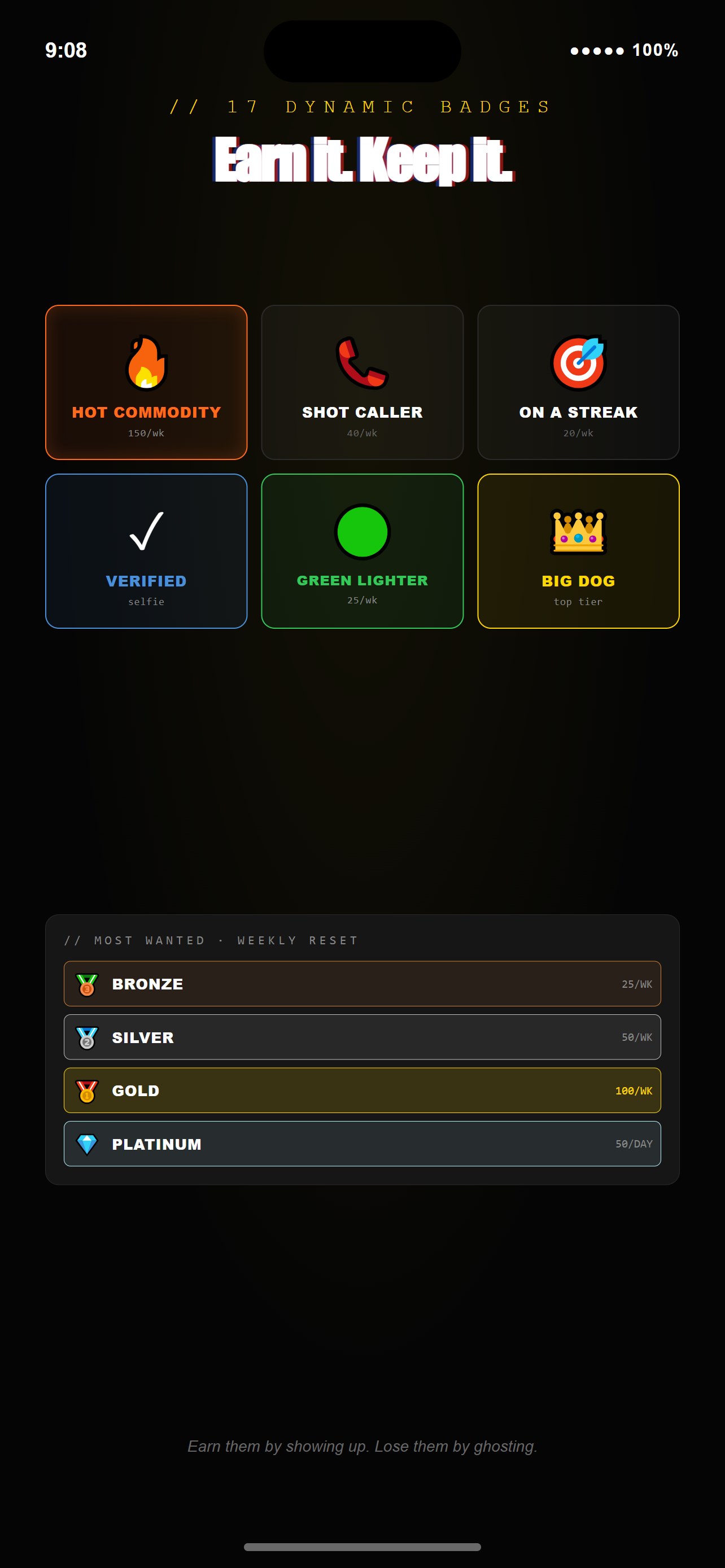 17 dynamic badges earned by behavior